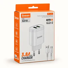 Geman G218 Dual USB Fast Charging Adapter with Smart IC G-218